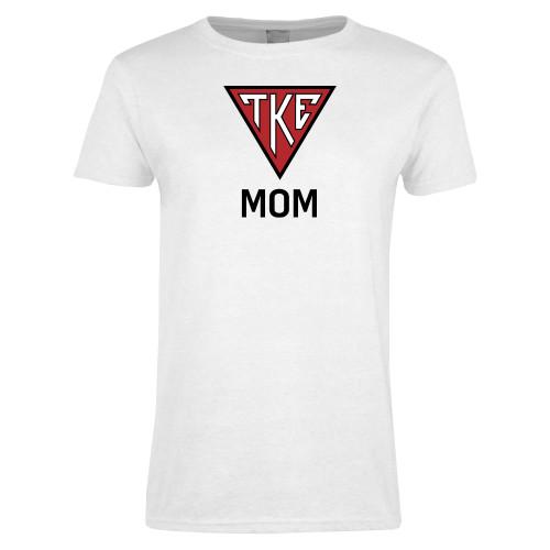 Womens White Short Sleeve Tee-Mom