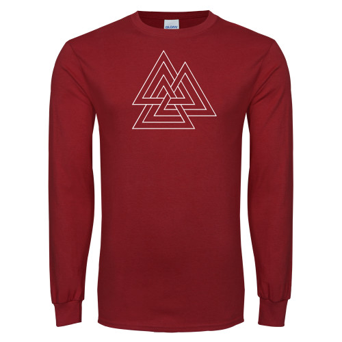 Cardinal Long Sleeve T Shirt-Interlocking Triangles
