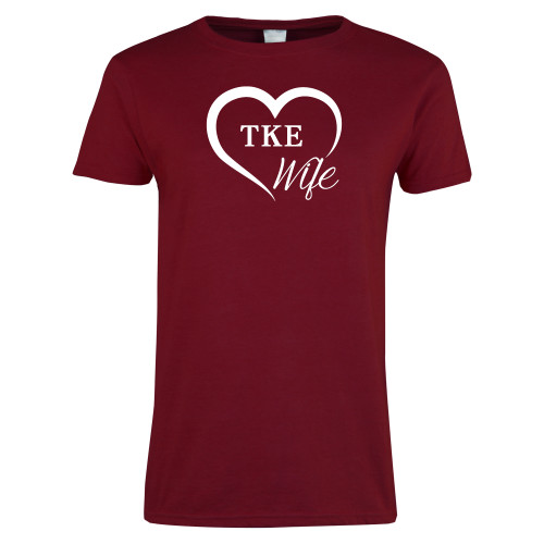 Next Level Womens Cardinal Short Sleeve Tee-TKE in Heart - TKE Wife
