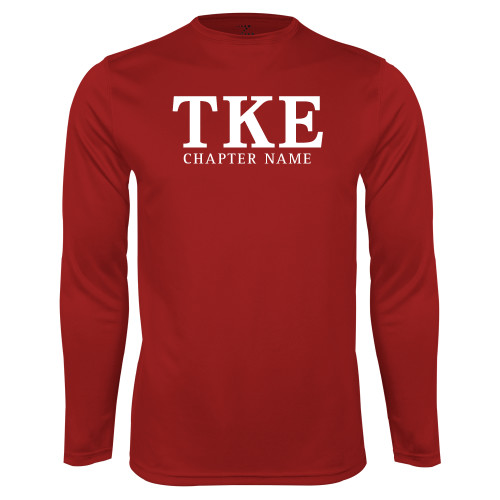 Cardinal Performance Long Sleeve Shirt-TKE Chapter Name