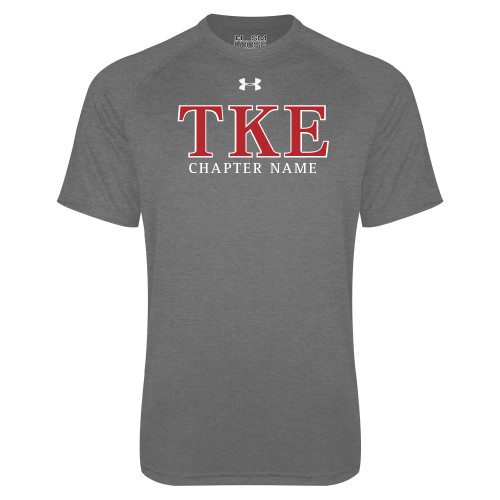 Under Armour Carbon Heather Tech Tee-TKE Chapter Name