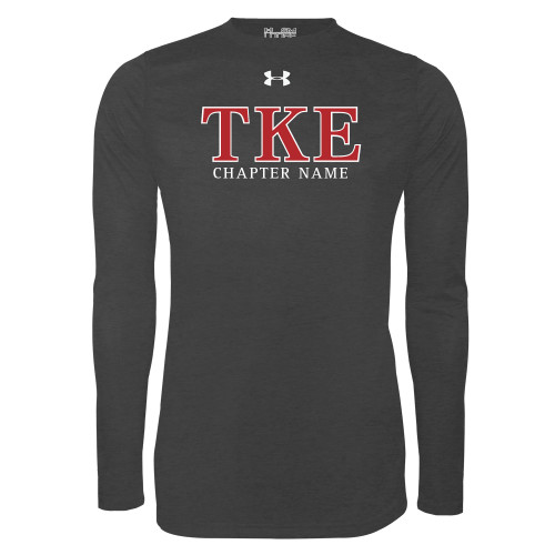 Under Armour Carbon Heather Long Sleeve Tech Tee-TKE Chapter Name