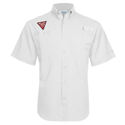 Columbia White Tamiami Performance Short Sleeve Shirt-Houseplate