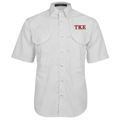 White Fishing Shirt Performance Short Sleeve-TKE