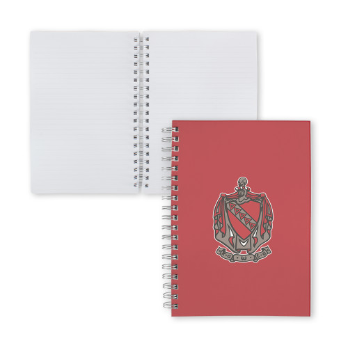 Clear 7 x 10 Spiral Journal Notebook-Coat of Arms