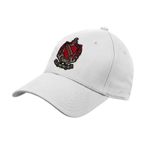 White Structured Adjustable Pro Style Hat-Coat of Arms