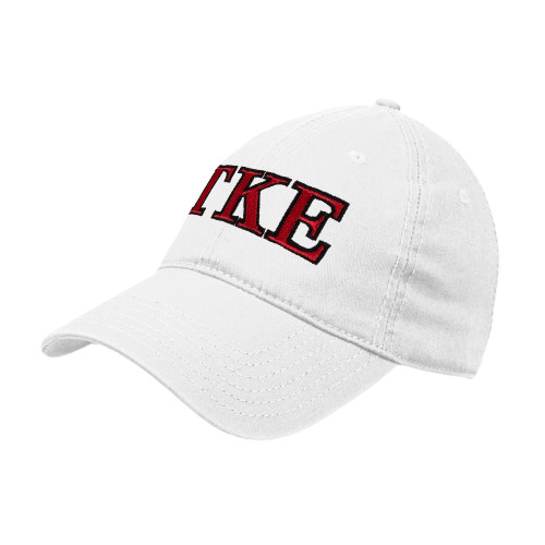 White Unstructured Adjustable Low Profile Hat-TKE
