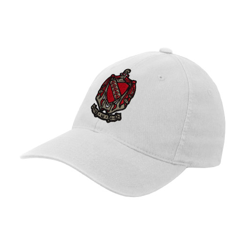 White Flexfit Structured Low Profile Hat-Coat of Arms