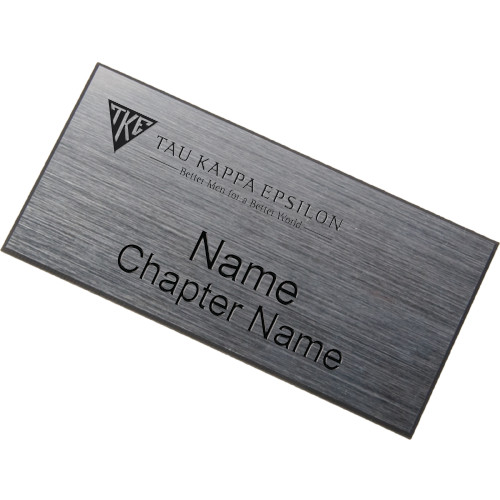 Brushed Silver w/ Black Name Badge-House Plate Better Men for a Better World Flat Engraved