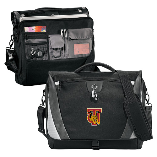 Tuskegee Black/Grey Slope Computer Messenger Bag