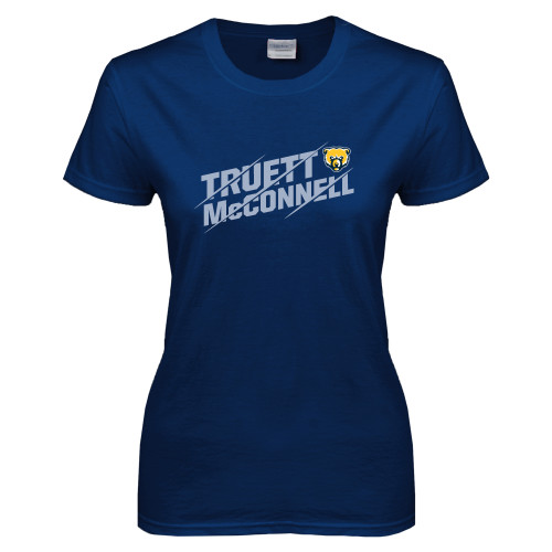  Womens Short Sleeve Navy Tee - Truett McConnell Slanted Slashed