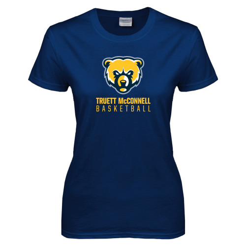  Womens Short Sleeve Navy Tee - Basketball