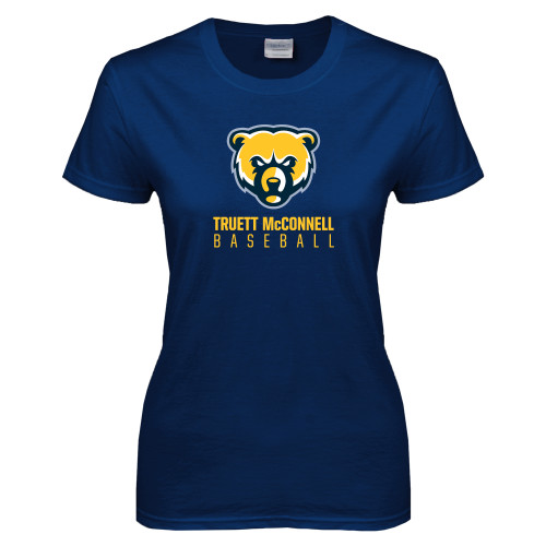  Womens Short Sleeve Navy Tee - Baseball