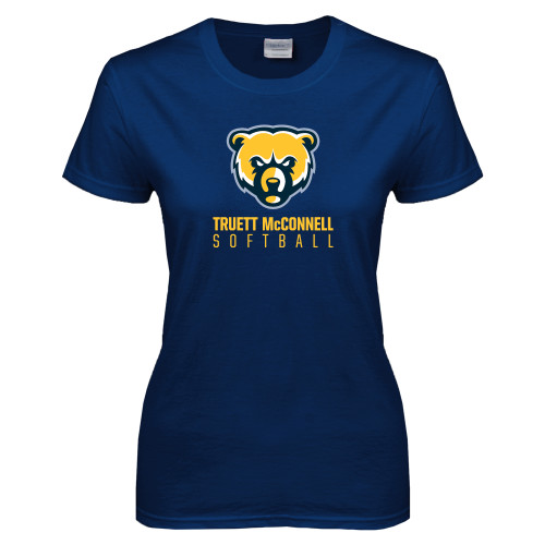  Womens Short Sleeve Navy Tee - Softball