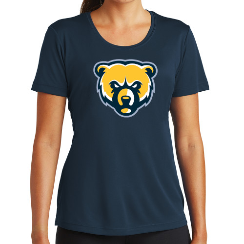  Womens Navy Performance Tee - Bear Head