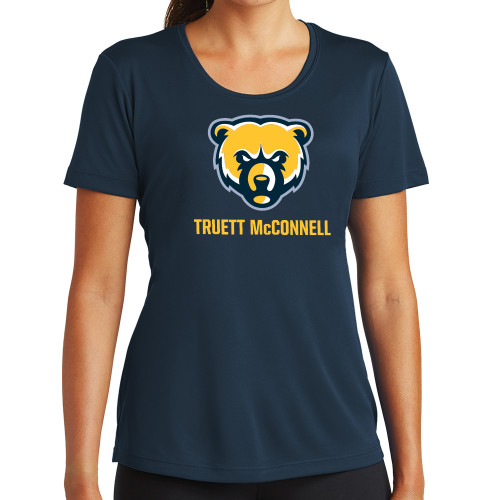  Womens Navy Performance Tee - Bear Head Truett McConnell
