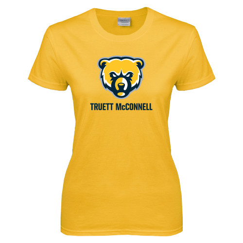  Womens Gold Short Sleeve Tee - Bear Head Truett McConnell