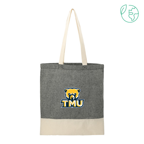  Split Recycled Black Cotton Twill Convention Tote - Primary Logo