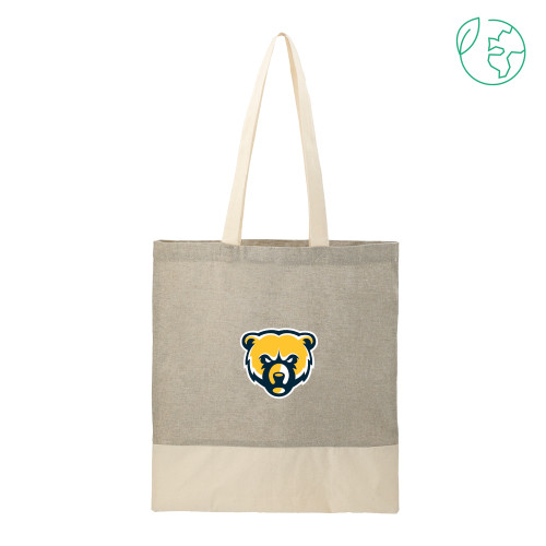  Split Recycled Grey Cotton Twill Convention Tote - Bear Head