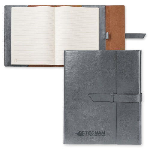 Fabrizio Grey Portfolio w/Loop Closure-TECNAM Primary Logo Engraved