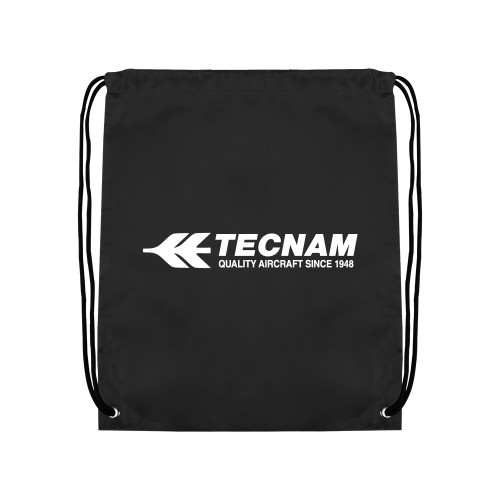 Black Drawstring Backpack-TECNAM Primary Logo