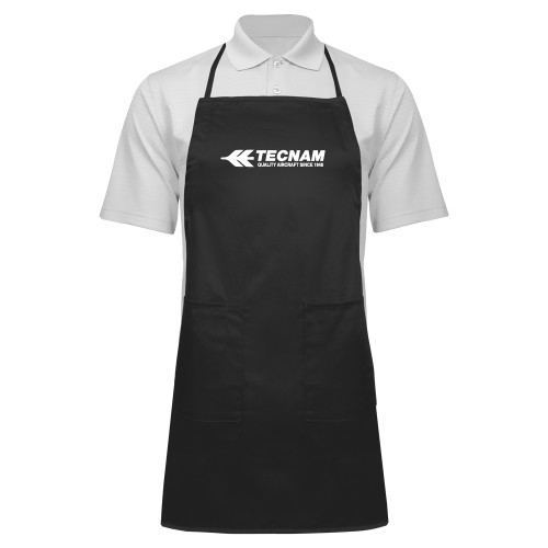 Full Length Black Apron-TECNAM Primary Logo