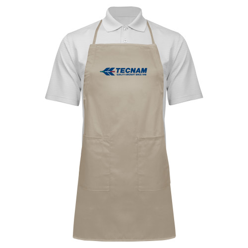 Full Length Khaki Apron-TECNAM Primary Logo