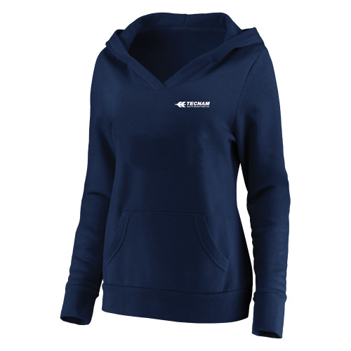 Womens Plus Navy Hoodie-TECNAM Primary Logo -