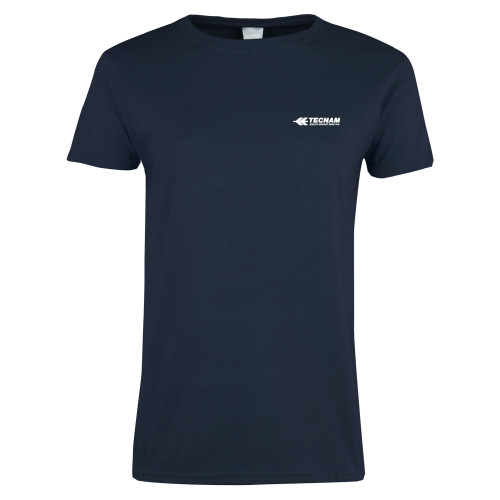 Womens Short Sleeve Navy Tee-TECNAM Primary Logo
