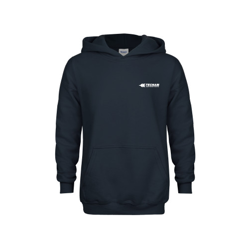 Youth Navy Fleece Hoodie-TECNAM Primary Logo