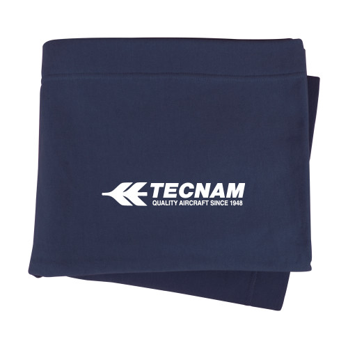 Navy Sweatshirt Blanket-TECNAM Primary Logo