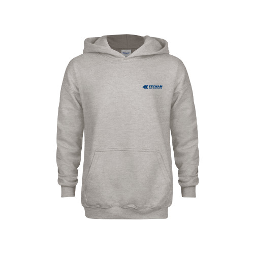Youth Grey Fleece Hood-TECNAM Primary Logo