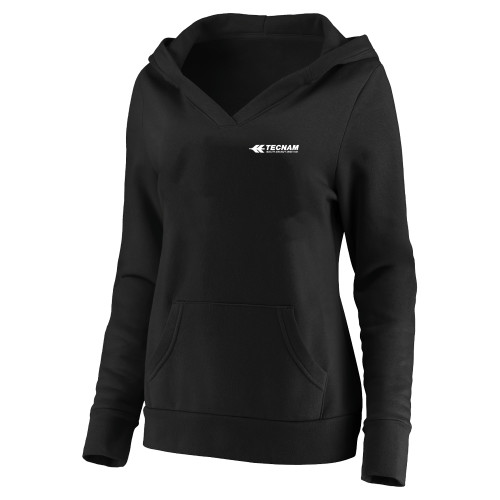 Womens Plus Black Hoodie-TECNAM Primary Logo -