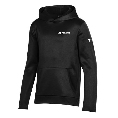 Under Armour Youth Black Fleece Hoodie-TECNAM Primary Logo