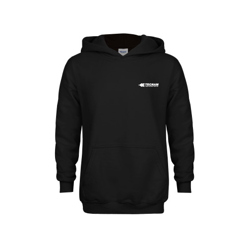 Youth Black Fleece Hoodie-TECNAM Primary Logo