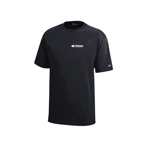 Champion Youth Black Short Sleeve Tee-TECNAM Primary Logo