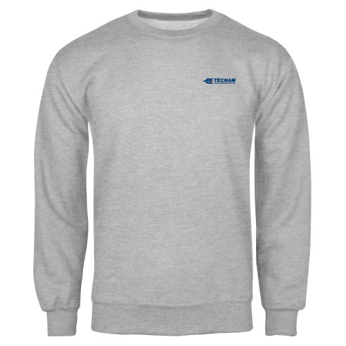 Grey Fleece Crew-TECNAM Primary Logo