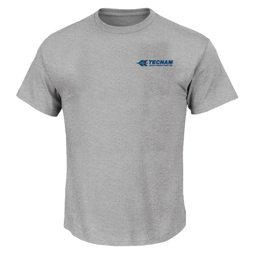 Tall Heather Grey T Shirt-TECNAM Primary Logo -