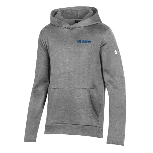 Under Armour Youth Grey Fleece Hoodie-TECNAM Primary Logo