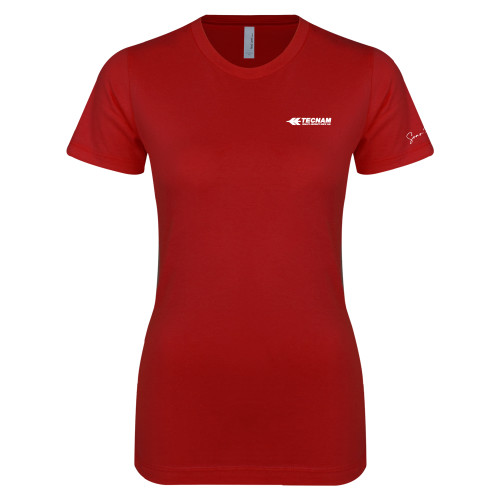Next Level Womens Cardinal Boyfriend Tee-TECNAM Primary Logo