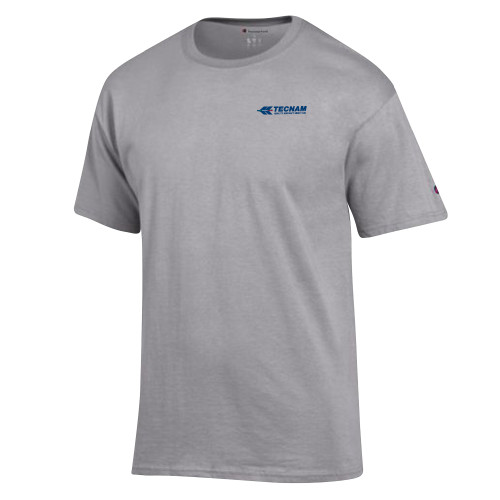 Champion Oxford Grey T Shirt-TECNAM Primary Logo