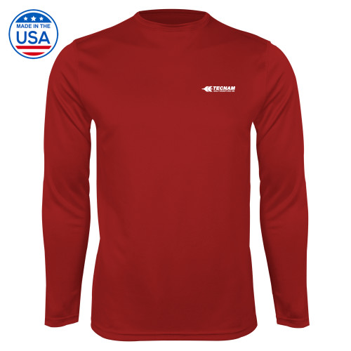 Cardinal Performance Long Sleeve Shirt-TECNAM Primary Logo
