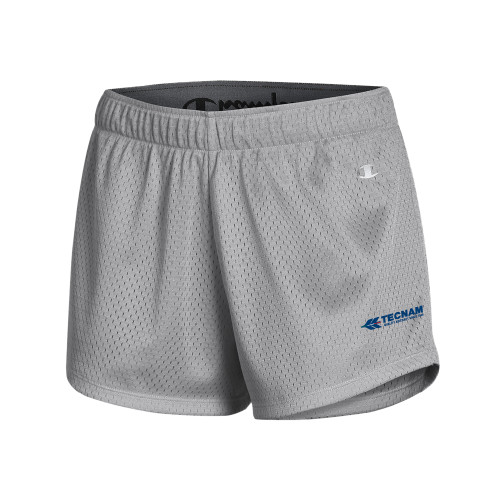 Champion Womens Grey Mesh Short-TECNAM Primary Logo