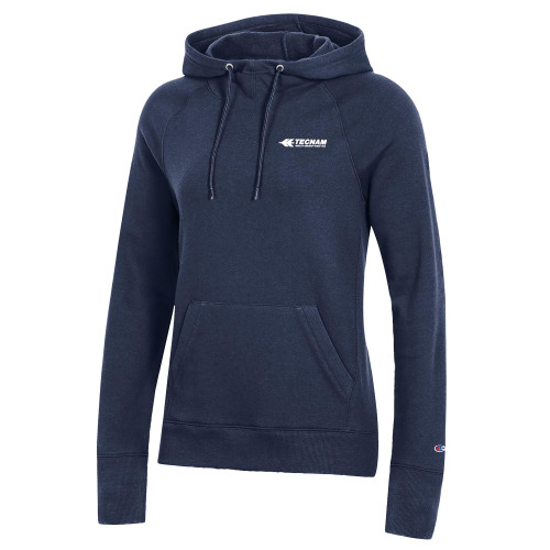 Champion Womens Navy Pull Over Hood-TECNAM Primary Logo