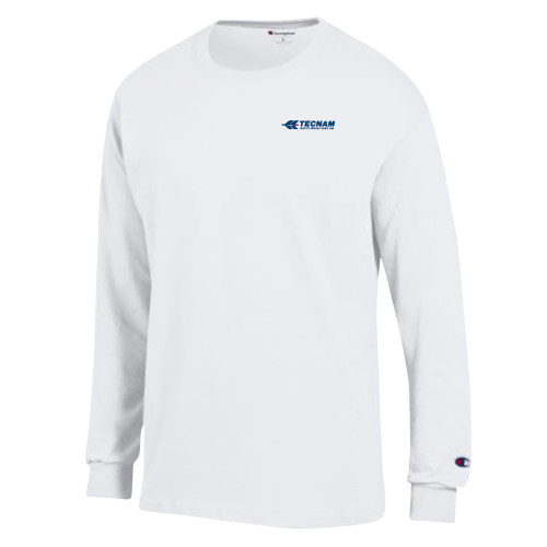 Champion White Long Sleeve T Shirt-TECNAM Primary Logo
