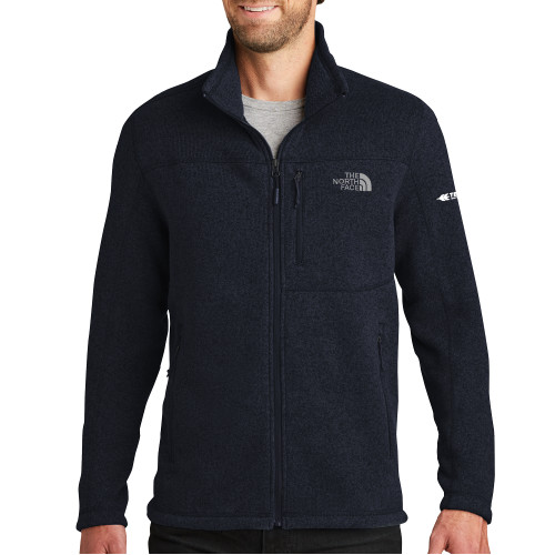 The North Face Navy Heather Fleece Jacket-TECNAM Primary Logo