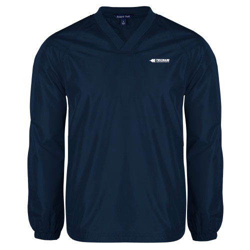 Navy V Neck Raglan Windshirt-TECNAM Primary Logo