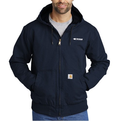 Carhartt Navy Washed Duck Active Jacket-TECNAM Primary Logo