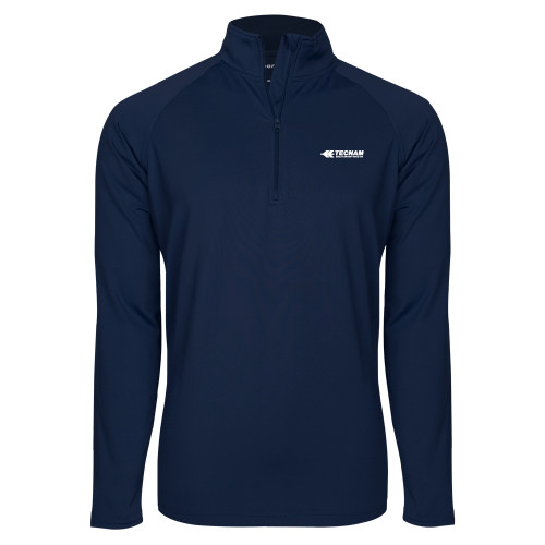 Sport Tek Navy Sport Wick Stretch 1/2 Zip Pullover-TECNAM Primary Logo
