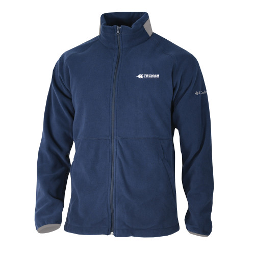 Columbia Navy Everest Ridge Fleece Full Zip Jacket-TECNAM Primary Logo